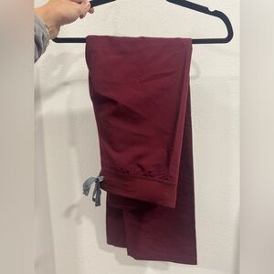 Figs Small Maroon Technical Collection Scrub Pants